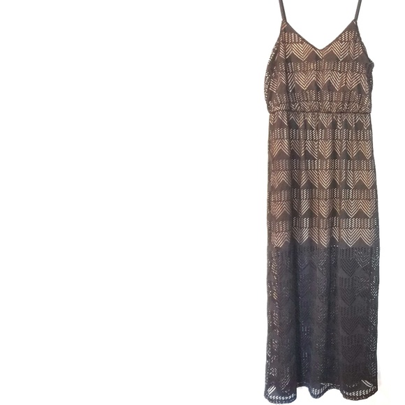 Maurices Dresses & Skirts - XL Maurices Black Laser Cut Illusion Maxi Dress